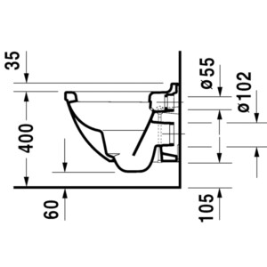 Starck-3: Compact WC Pan Wall Hung, White