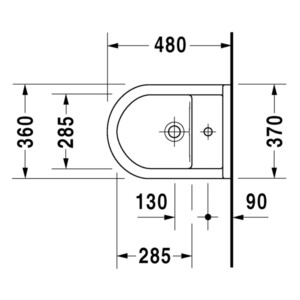 Starck-3: Compact: Bidet Wall Hung, White