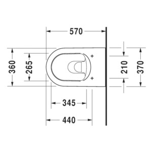 Me by Starck: WC Pan, Wall Hung, Durafix: 57cm, White