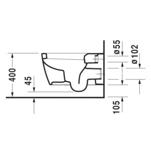 Me by Starck: WC Pan, Wall Hung, Durafix: 57cm, White