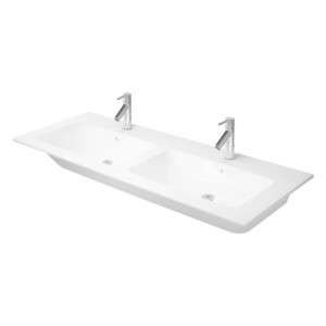 ME by Starck: Double Wash Basin With Overflow And Tap Hole; 130cm, White