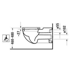 Starck 3: WC Pan Wall Hung Disabled: White