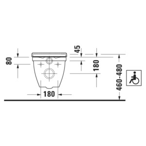 Starck 3: WC Pan Wall Hung Disabled: White