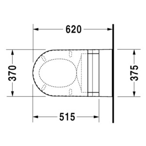 Starck 2: WC Pan Wall Hung; 62cm, White