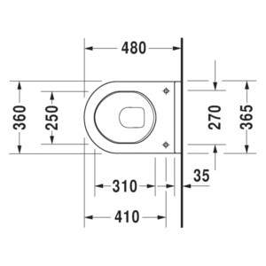 Starck 3: WC Pan Wall Hung, White