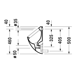 Duravit: Urinal: Fizz Concealed Inlet, White