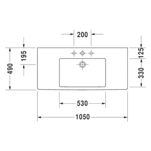 Vero: Washbasin 1 Tap Hole; 105cm, White