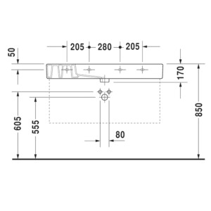 Vero: Washbasin 1 Tap Hole; 105cm, White