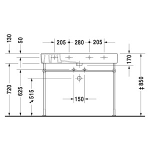 Vero: Washbasin 1 Tap Hole; 105cm, White