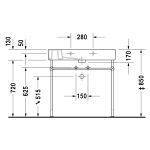 Vero: Washbasin 1 Tap Hole, White