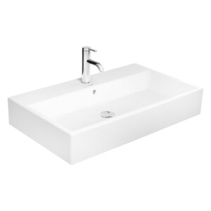 Vero Air: Washbasin With Over Flow And 1 Tap Hole;  80cm, White