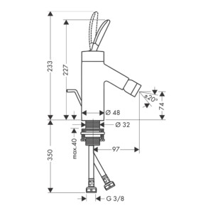 Axor Starck Classic: Bidet Mixer: Chrome Plated