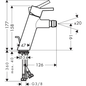 Talis S2: Bidet Mixer: Single Lever, Chrome Plated