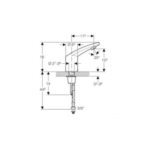 Geberit: Electronic Basin Tap 185, Chrome Plated