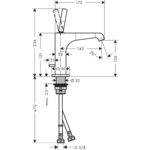 Axor Citterio E 125: Basin Mixer; Single Lever