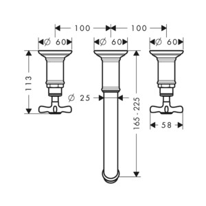 Axor Montreux: Basin Mixer: 3H,W/Type, Chrome Plated