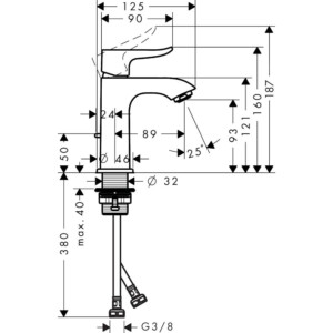 Metris : Basin Mixer: Single Lever