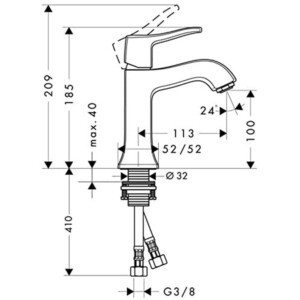 Metris Classic : Basin Mixer, Single Lever