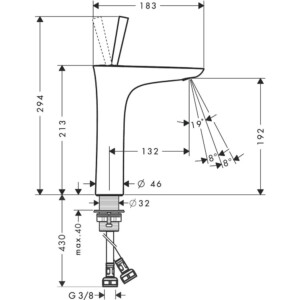 PuraVida: Basin Mixer:200, Single Lever White/Chrome Plated