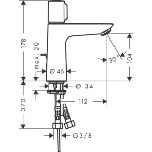 Talis: Select Basin Mixer: 110, Single Lever, Chrome Plated