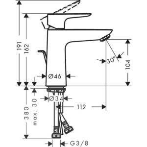 Talis E 110: Basin Mixer; Single Lever. Matt White