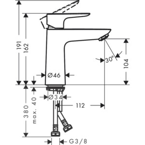 Talis E 110 CoolStart: Basin Mixer; Single Lever;  Matt Black