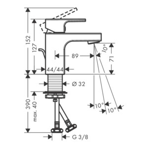 Vernis Shape 70: Single Lever Basin Mixer, Chrome Plated