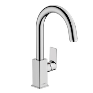 Vernis Shape 210: Single Lever Basin Mixer With Swivel Spout, Chrome Plated