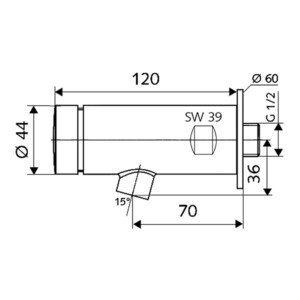 Delay Action Wall-Mounted Tap, PETIT SC HD-K