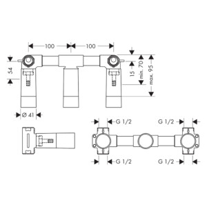 Starck: Concealed Body Wall Type Basin Mixer