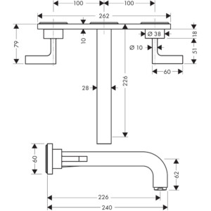 Axor Citterio: Finish Set, 3Hole Basin Mixer, Chrome Plated