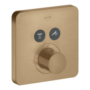 Axor Shower Select: Finish Set, 2-Outlets For Concealed Thermostatic Shower Mixer, Brushed Bronze