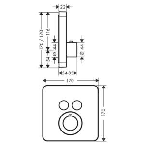 Axor Shower Select: Finish Set, 2-Outlets For Concealed Thermostatic Shower Mixer, Brushed Bronze