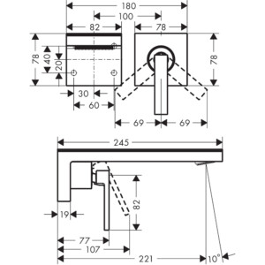 Axor MyEdition: Finish Set With Concealed Basin Mixer, 2-Hole Without Plate : Chrome Plated