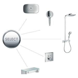 Shower Select: Concealed Finish Set For Thermostatic Mixer, 2 Outlets;  Chrome Plated