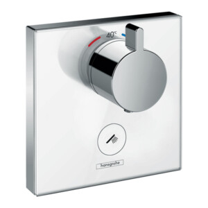 Shower Select: Finish Set For Concealed High Flow Glass Thermostatic Shower Mixer White/Chrome Plated