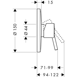 Talis S:Finish Set for 3way Concealed Shower, Chrome Plated