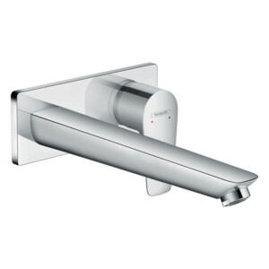 Talis E: Single Lever Basin Mixer For Concealed Installation Wall-Mounted With Long Spout, 22.5cm Chrome Plated