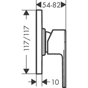 Vernis Shape: 3-Way Finish Set For Concealed Shower Mixer; Matt Black