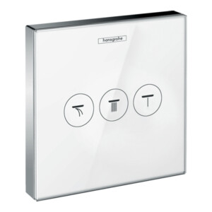 Shower Select: Concealed Glass Valve, 3 Outlets; White Chrome Plated