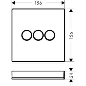 Shower Select: Concealed Glass Valve, 3 Outlets; White Chrome Plated