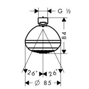 Crometta 85: 1 Jet Over Head Shower, Chrome Plated