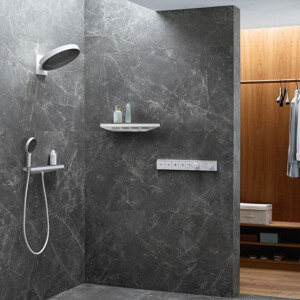 Rainfinity 360: Overhead Shower; 1-Jet, Wall Mounted: Matt White