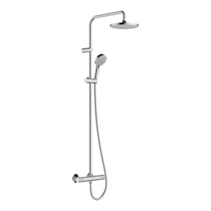 Vernis Blend 200: Shower Pipe With Shower Thermostat; 1-Jet, Chrome Plated