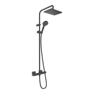 Vernis Shape EcoSmart 230: Shower Pipe With Shower Thermostat; 1-Jet, Matt Black