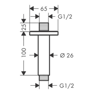 Vernis Shape: Ceiling Connector, DN15,100mm Chrome Plated