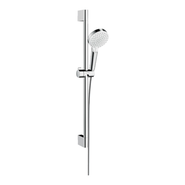 Crometta EcoSmart Vario/Unica: Shower Kit & Rail, 65cm: White/Chrome Plated