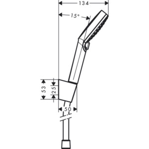 Crometta Vario Porter: Shower Kit & Rail, 125cm White/Chrome Plated