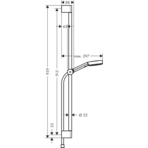 Pulsify 105: 3-Jet Shower Kit + Hose 90cm, Matt Black