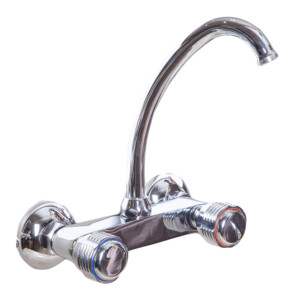 Delta Sink Mixer: Wall Type, Chrome Plated